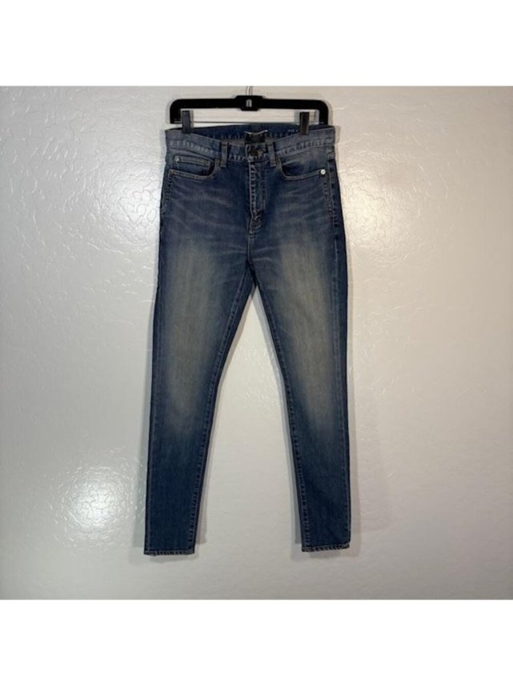 Saint Laurent Paris Jeans Mens 31x31 Blue Skinny Stretch Denim Medium Wash Japan